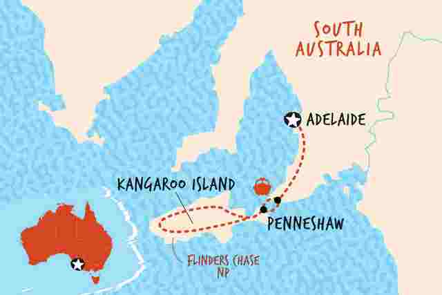 карта остров Кенгуру южная австралия